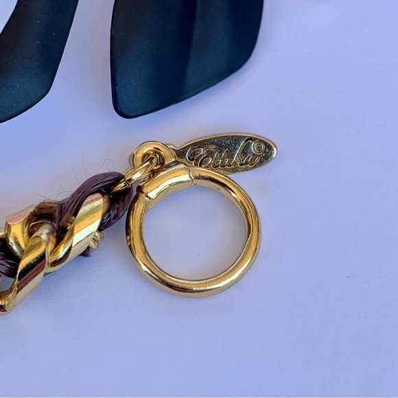 Ettika Gold Plated & Brown Ribbon Weave Bracelet - Picture 4 of 5